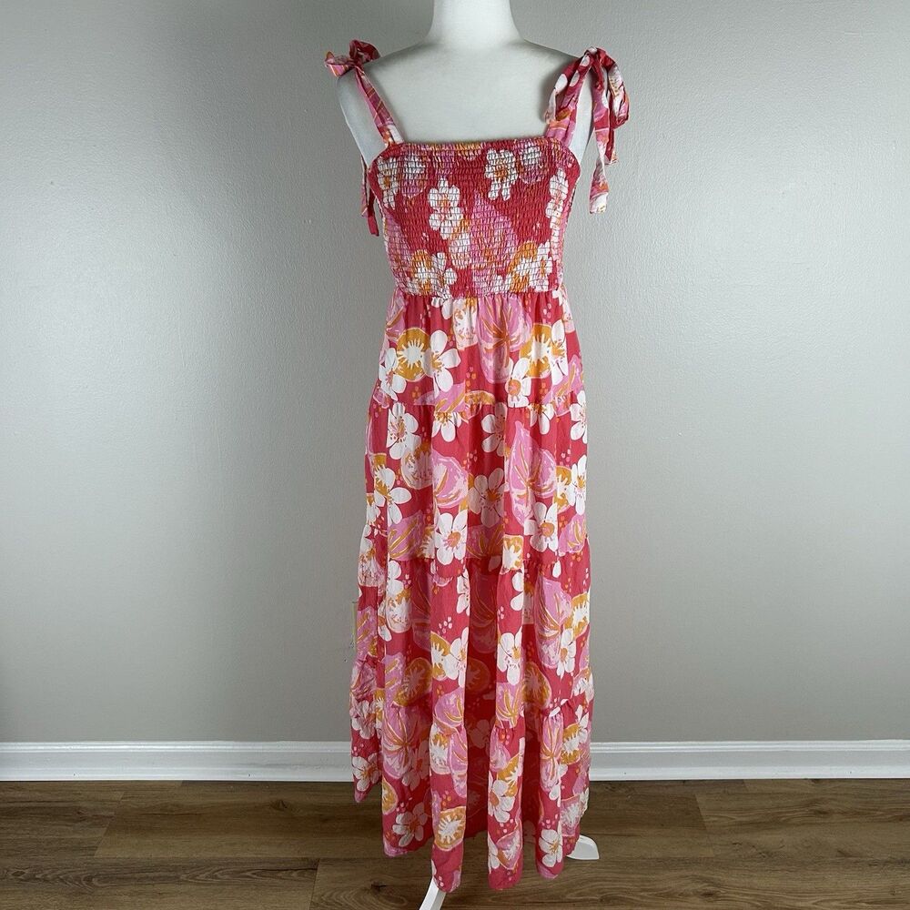 Michelle McDowell Women’s M Coloful Psychedelic Abstract Floral Maxi Dress